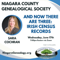 NCGS June 2026 Program: “And Now There are Three: Irish Census Records” by Sara Cochran